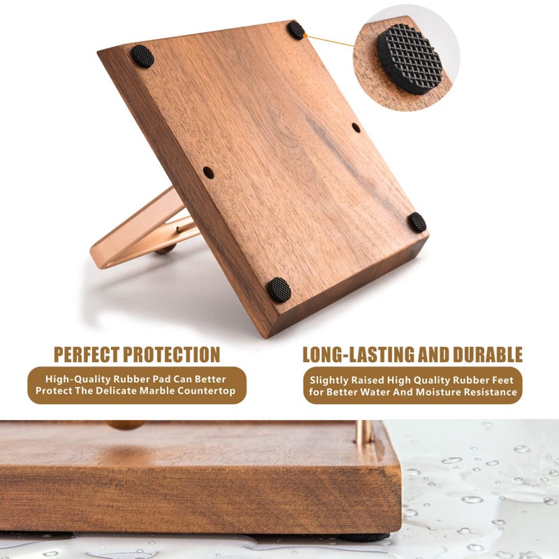 ALLCENER Wood Napkin Holder for Table, Square Tabletop Napkin Dispenser with Sophisticatedly Metal Center Bar, cocktail napkin holder for Home, Kitchen, Office, Restaurant, Hotel, Cafe, Bar (Pink Gold) - Image 5